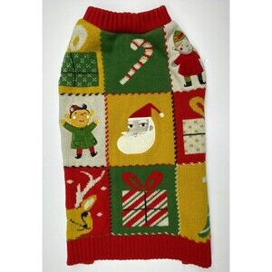 Ugly Christmas Sweater for Dog Size Medium Holiday Santa Elf Reindeer Candy Cane